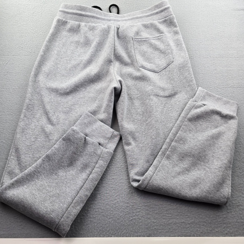 Men's Sweatpants Gray Fleece Lined Gym Workout Running Tapered Leg Drawstring - Picture 5 of 6